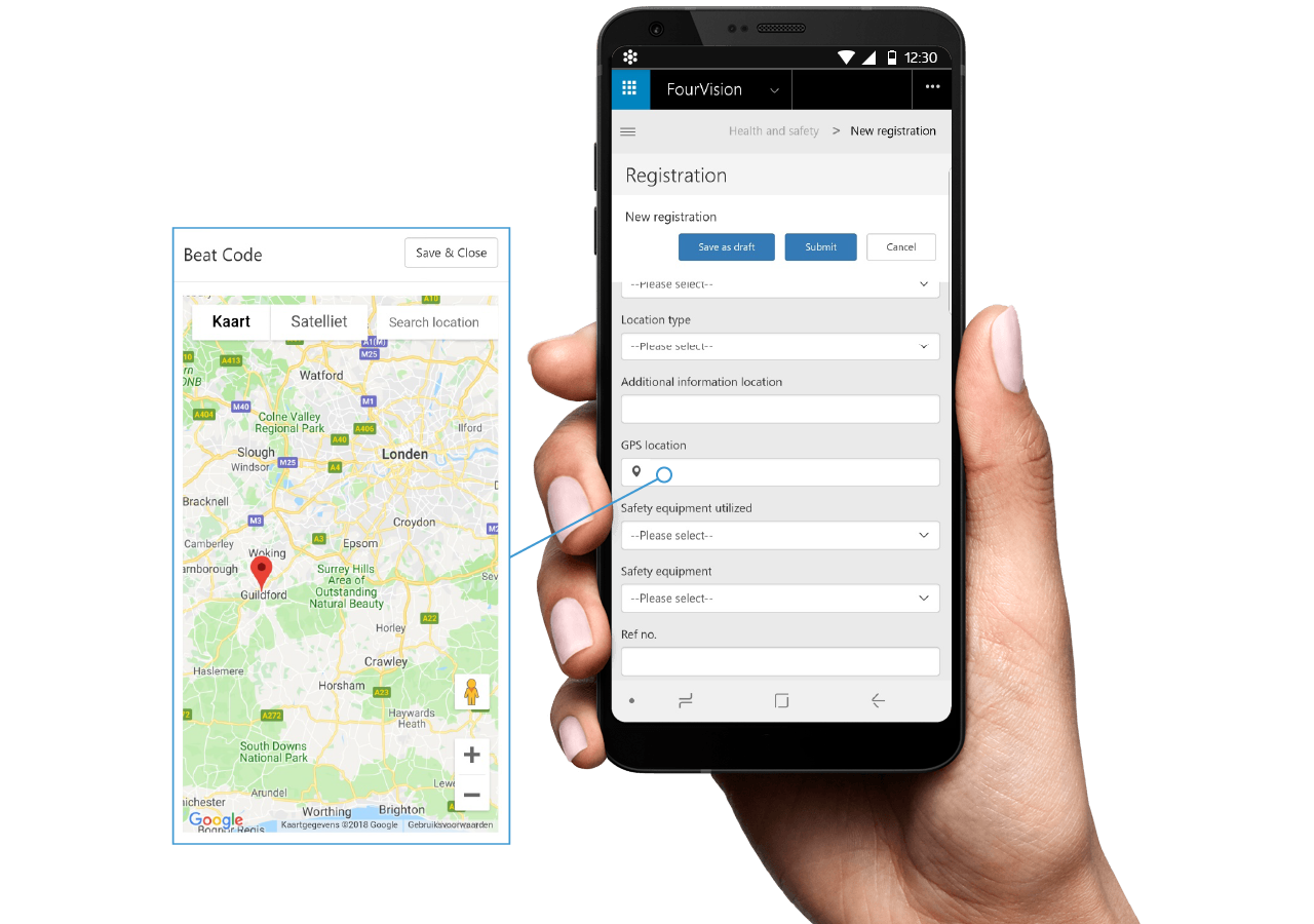 Health and Safety Web App Microsoft Dynamics 365 HR Mobile Accident Registration FourVision