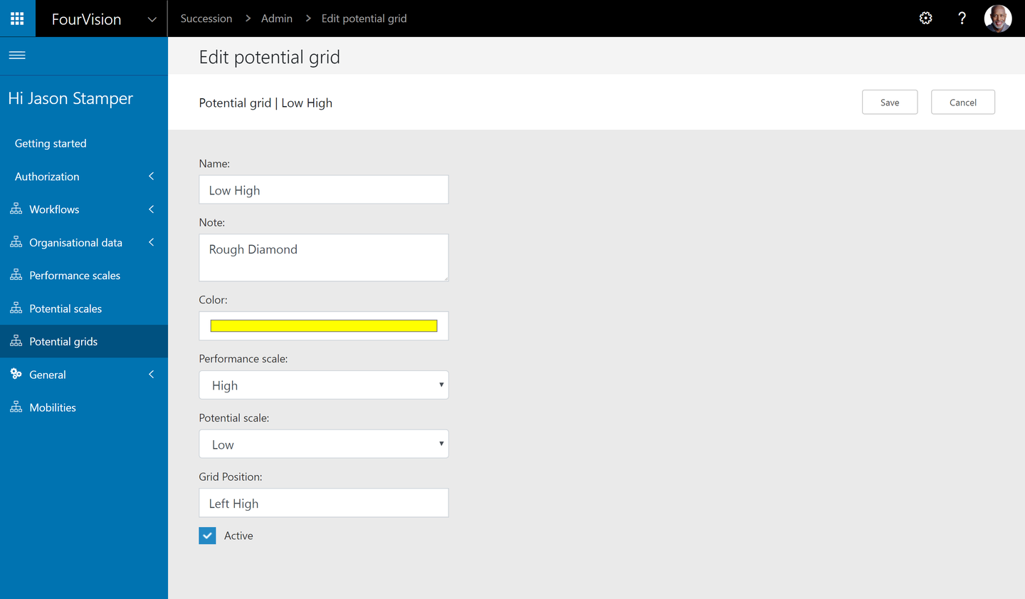Succession Planning Web App Microsoft Dynamics 365 HR Edit Grid FourVision