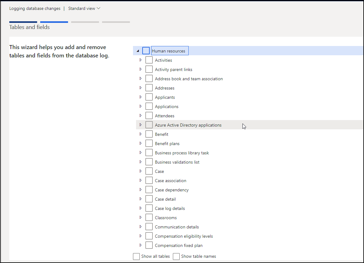 Database logging D356 HR