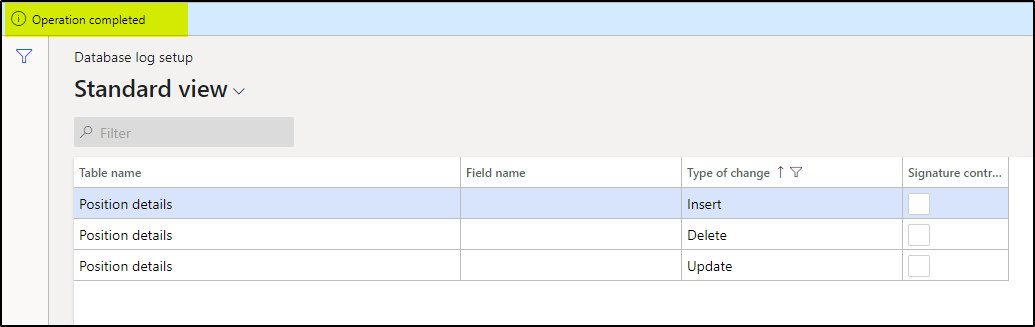 D365 Talent F&O Database logging