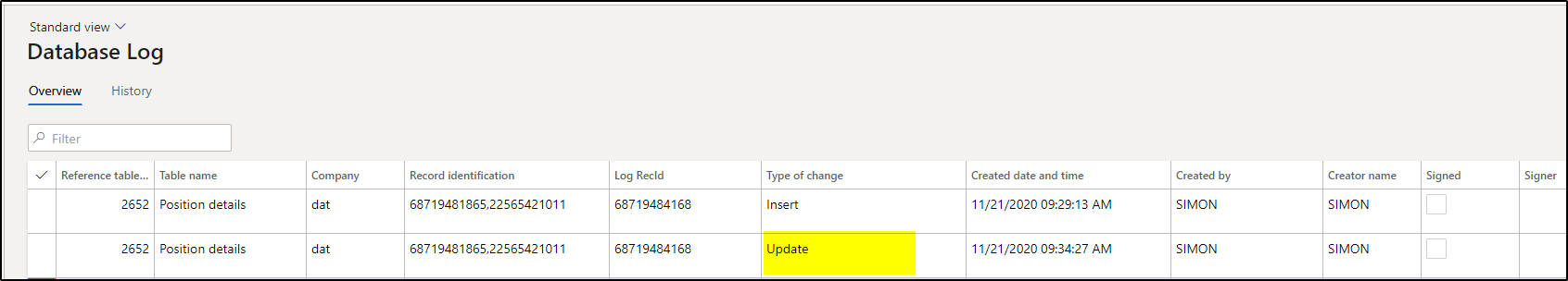 D365 data logging