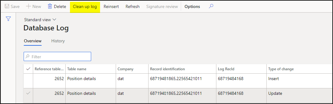 Data logging for Dynamics Talent