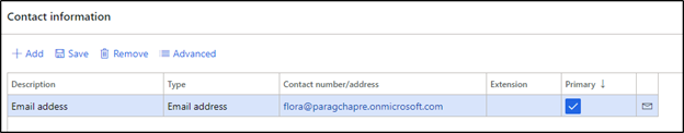 add primary address azure ad d365hr