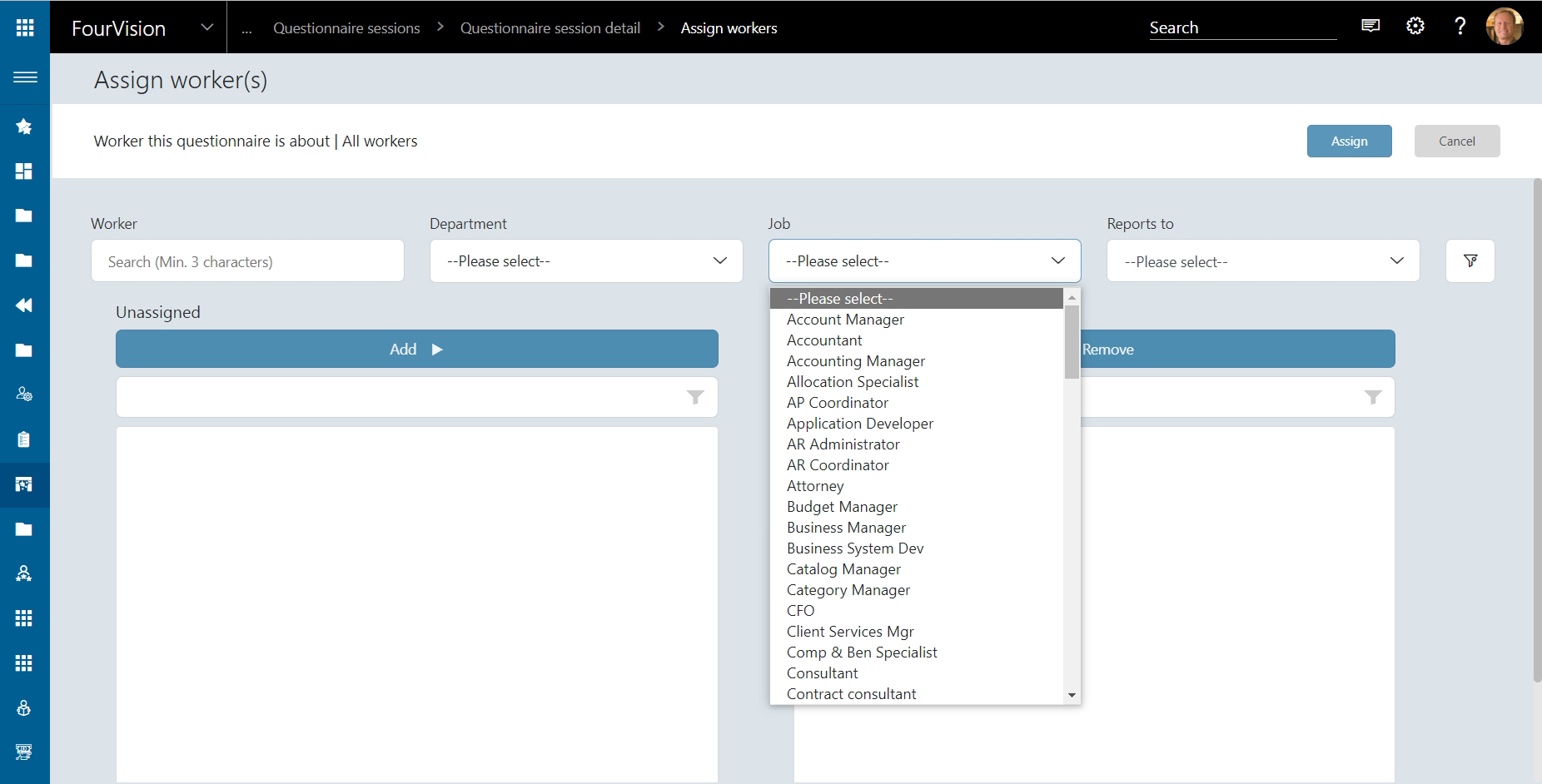 FourVision Performance Management Questionnaires How to Assign Workers