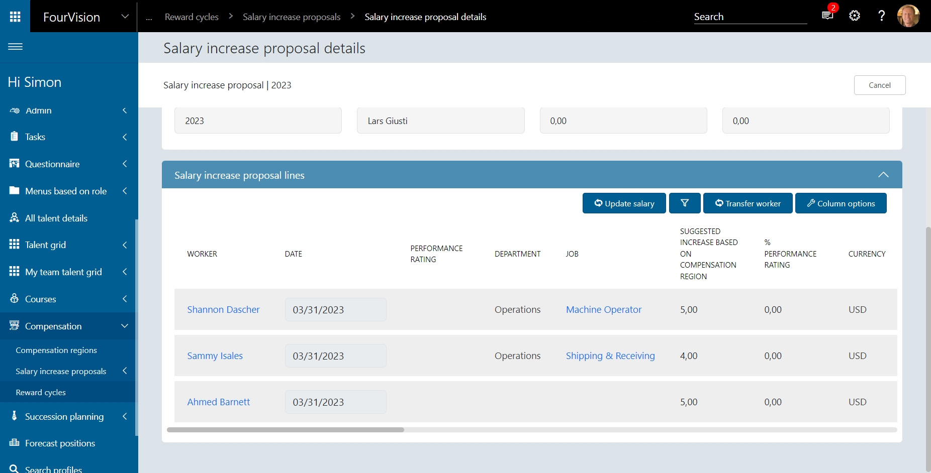 Merit Increase Salary increase for Dynamics 365 F&O HR